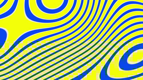 Wave Vj Loop Background Yellow And Blue Lines Animation