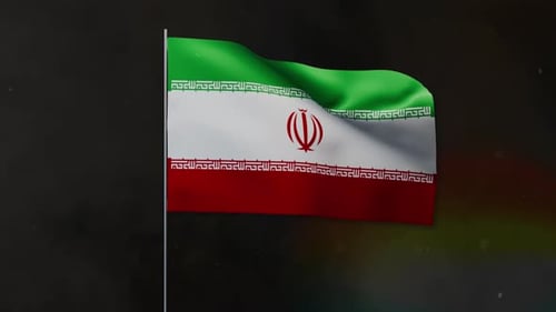Iran Flag On Pole