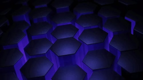 Hexagonal pattern glows blue