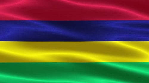 Mauritius Flag Waving Seamless Loop
