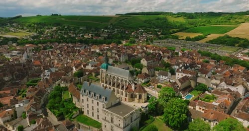 Aerial View of the French City of Joigny
