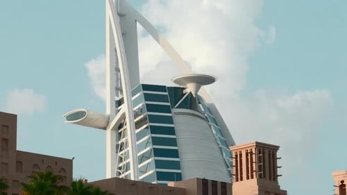 Dubai City Architecture Under Blue Sky Action High Rise Buildings in the City Center