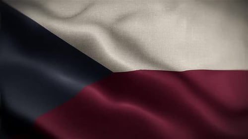 Realistic Waving Czech Republic Flag Loop Animation