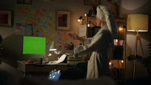 Remote Worker Explaining Mockup Device