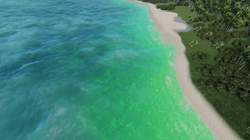 Beautiful Beach With Green Trees