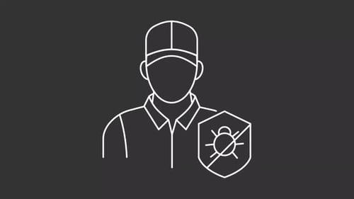 Animated pest workwear white icon