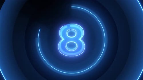 Glowing countdown 10 second to 0
