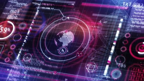 Futuristic Global Surveillance System Monitoring Planet Earth Activities