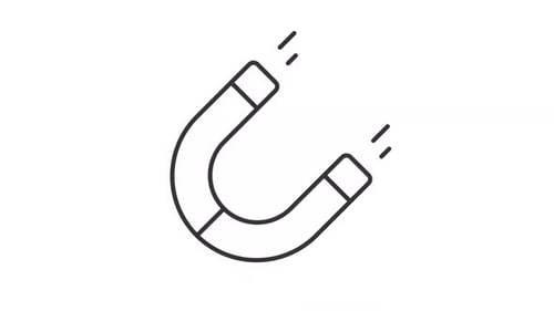 Animated Magnet Icon with Line Art Attraction