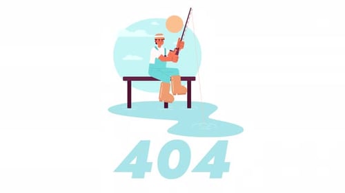 Morning Fishing 404 Error Animation