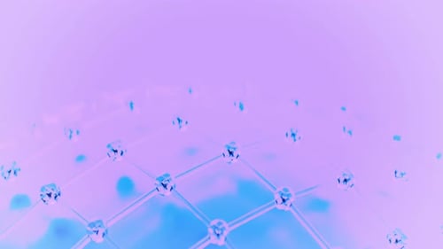 Molecule structure floating in purple space