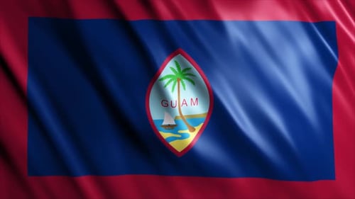 Realistic Waving Flag of Guam Animation