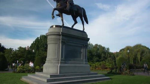 George Washington statue at Boston public gardens landmark Massachusetts