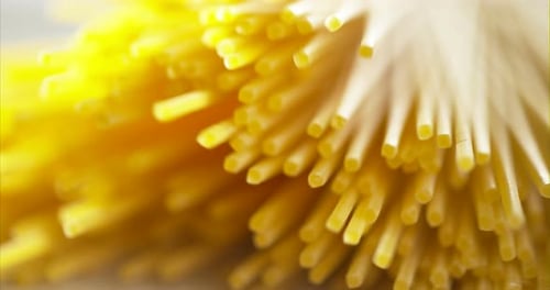 Abstract Macro Shot of Raw Spaghetti
