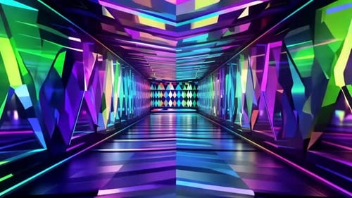 Futuristic Rainbow Crystal Tunnel Loop