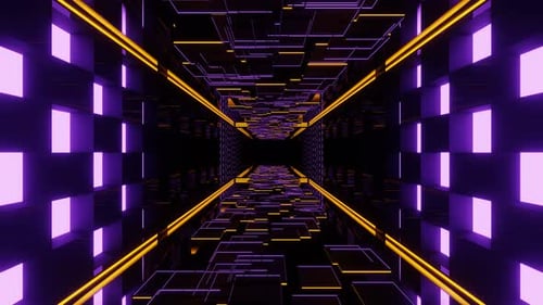 Purple And Orange Fantastic Corridor Movement Background Vj Loop In 4K