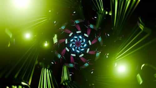 Des couleurs fluo pulsantes dans une animation idéale pour les arrière-plans VJ et les fêtes