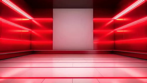 Futuristic Neon Red Studio Stage Background Presentation