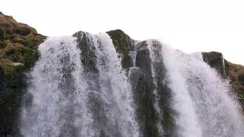 Cascades Of Seljalandsfoss Waterfall In Iceland