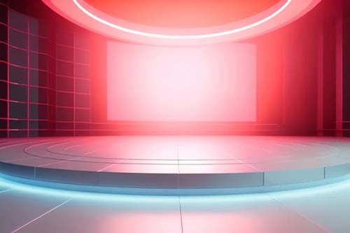 Futuristic Rotating Virtual Stage With Neon Lights