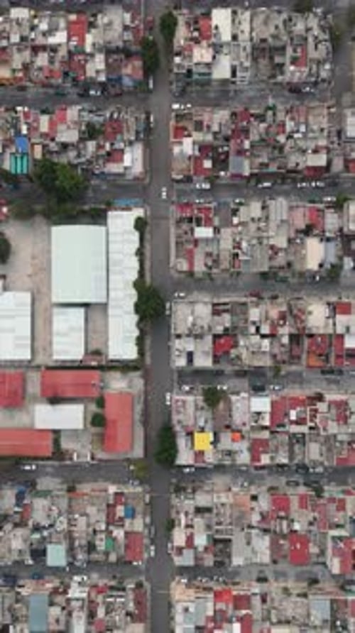 Drone's vertical perspectives crowded localities Ecatepec Mexico