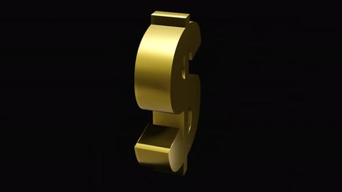 Golden Dollar Sign 3D Rotating Symbol Animation