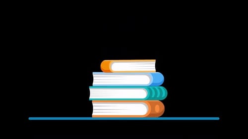 Animated Stack of Books Education Concept