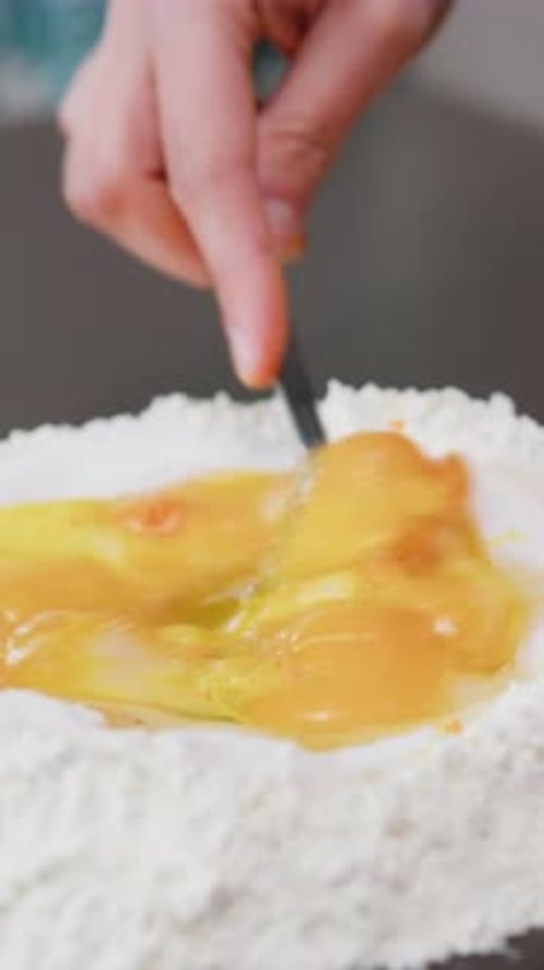 Homemade Flour and Egg Dough for an Italian Easter Cake