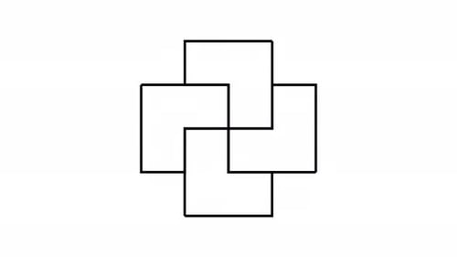 Minimal Geometric Line Animation Revealing Interlocking Square Shape