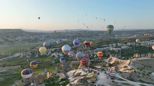 Aerial View Hot Air Baloons in Turkey 4 K
