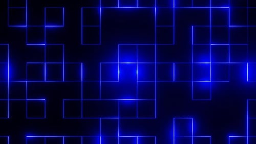 Blue Square Abstract Glowing Patterns Background Vj Loop Animation In Hd