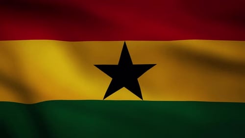 Waving National Flag of Ghana Animation
