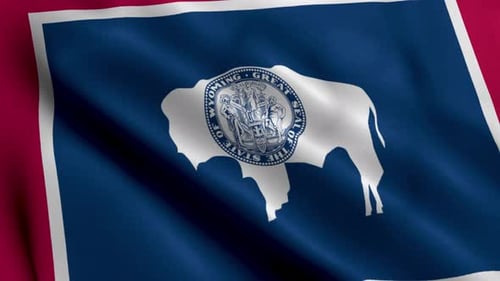 Waving Wyoming State Flag Animation