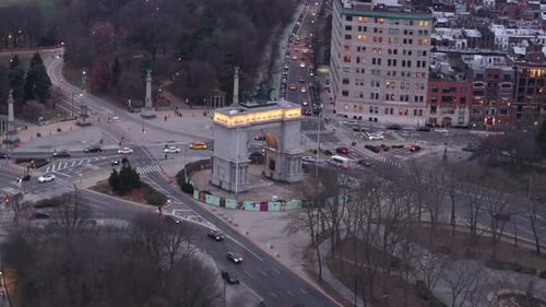 Brooklyn's Grand Army Plaza at dusk