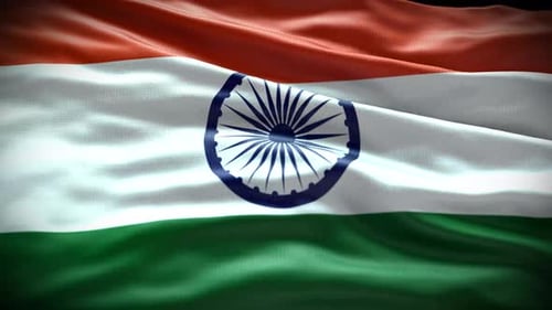 Waving Flag of India with Realistic Fabric Animation