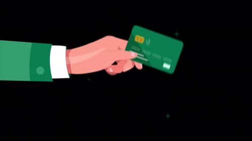 Shopping With Bank Card For Social Media Daily Post Alpha Channel 4K
