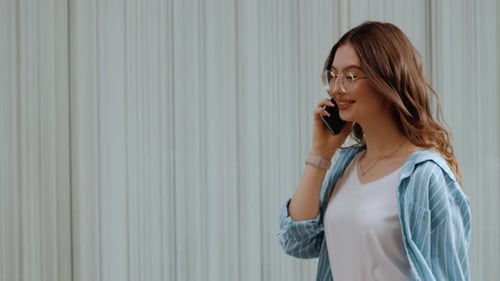 Happy Relaxed Lady Walking on the City Centre Charming Young Asian Woman Walking Down the Street