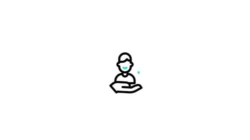 Minimalist Line Art Person with Hand Support Icon Animation