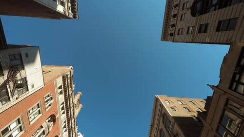 tracking shoot of urban city buildings. architecture background
