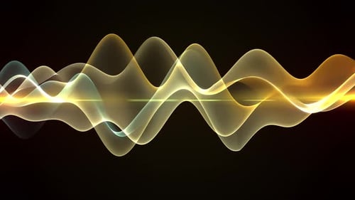 Abstraktes goldenes Wellen-Glitzerlicht. Horizontale glänzende Welle. Wellenglühender kostbarer Hintergrund. Digitales C