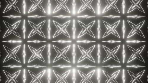 White On Black Abstract Neon Glowing Star Patterns Background Vj Loop Animation In 4K