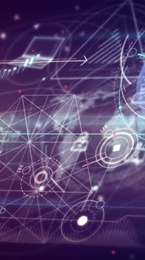 Bitcoin Abstract Data and Animated Crypto Space