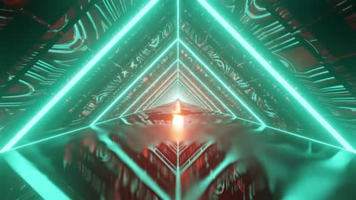 Space Travel Tunnel Vj Loop Triangle Background 4K