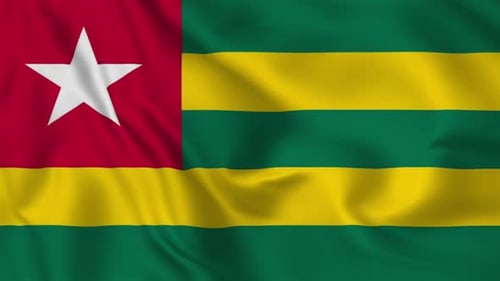 Togo National Flag Waving Seamless Loop Background Animation
