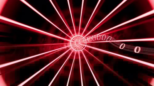 Red Space Net Tunnel High-Speed VJ Animation