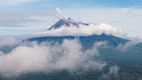 Aerial view of Mount Merapi, Indonesia.