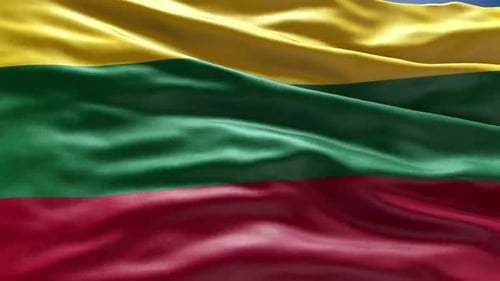 Realistic Waving Flag of Lithuania
