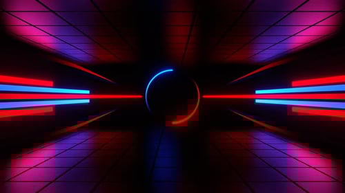 Red And Blue Neon Energy Center Background Vj Loop l 4K