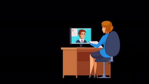 Online Job Interview From Home Alpha Channel 4K