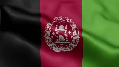 Realistic Afghanistan National Flag Waving Seamless Loop Background